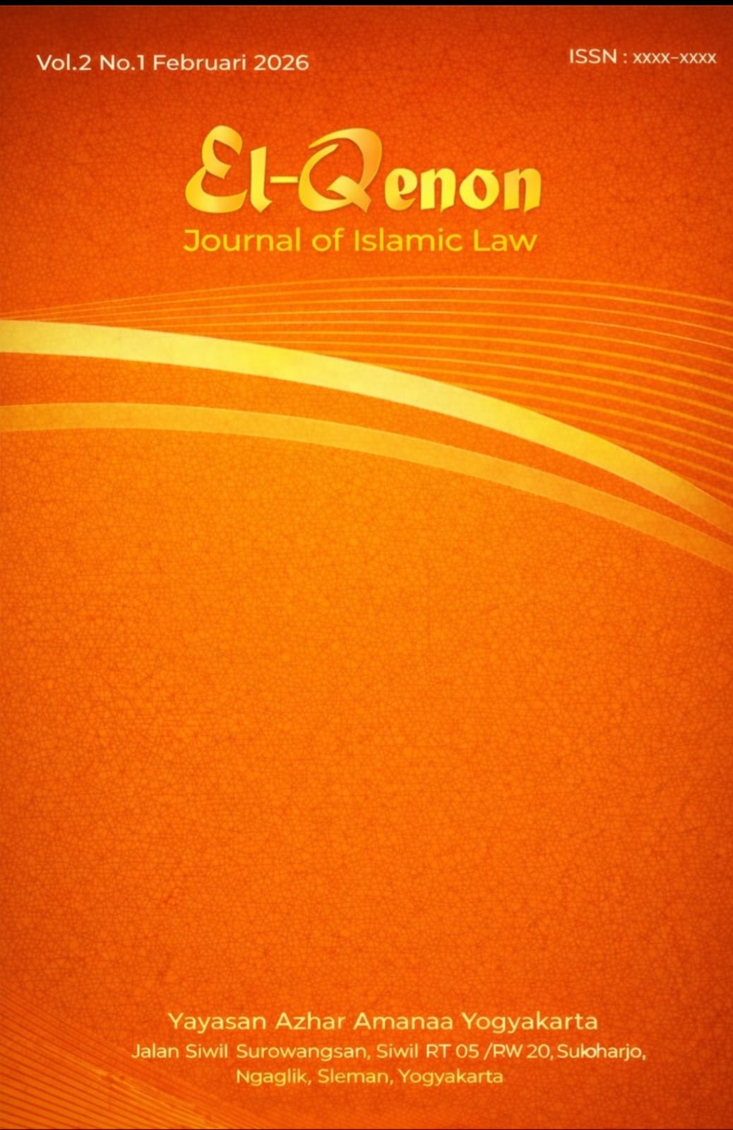 					View Vol. 2 No. 1 (2026): El-Qenon: Journal of Islamic Law 
				
