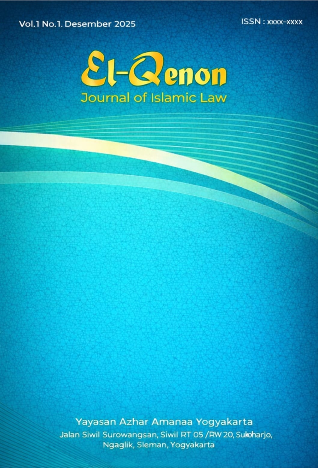 					View Vol. 1 No. 1 Oktober 2025: El-Qenon: Journal of Islamic Law
				
